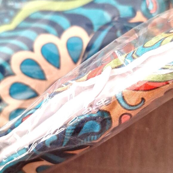 Turquoise Boho Mandala throw pillow cover zipper closure pillowcase - Picture 3 of 3